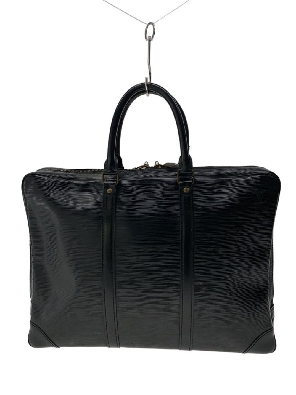 LOUIS VUITTON Porte Documents Voyage Epi Black Leather Black